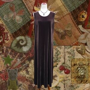 Cato Velvet Maxi Slip Dress Size 16 (1X) Brown 90s Whimsygoth Autumn Fairy